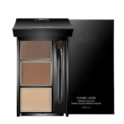 UOCK Eyebrow Powder Three-Color Palette - Professional Contour & Filler for Natural Brows