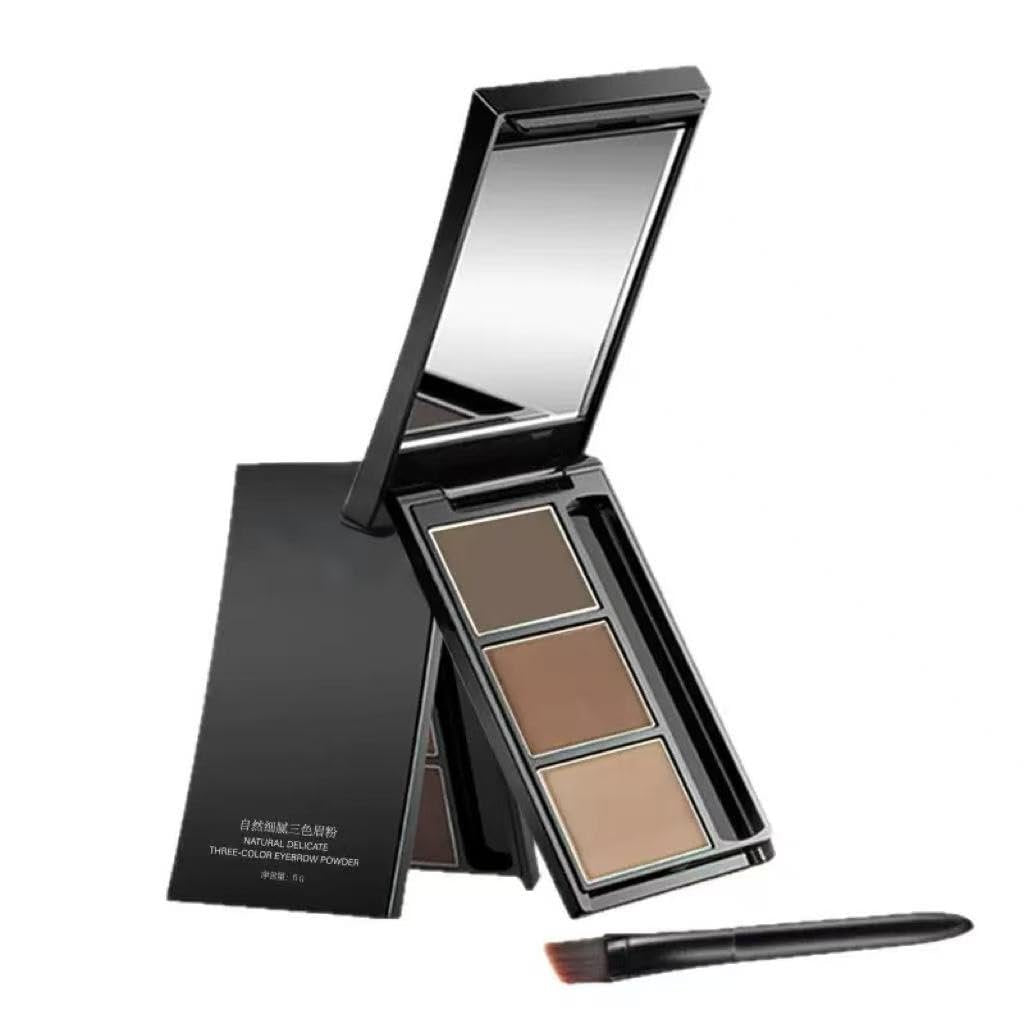UOCK Eyebrow Powder Three-Color Palette - Professional Contour & Filler for Natural Brows - görsel 5