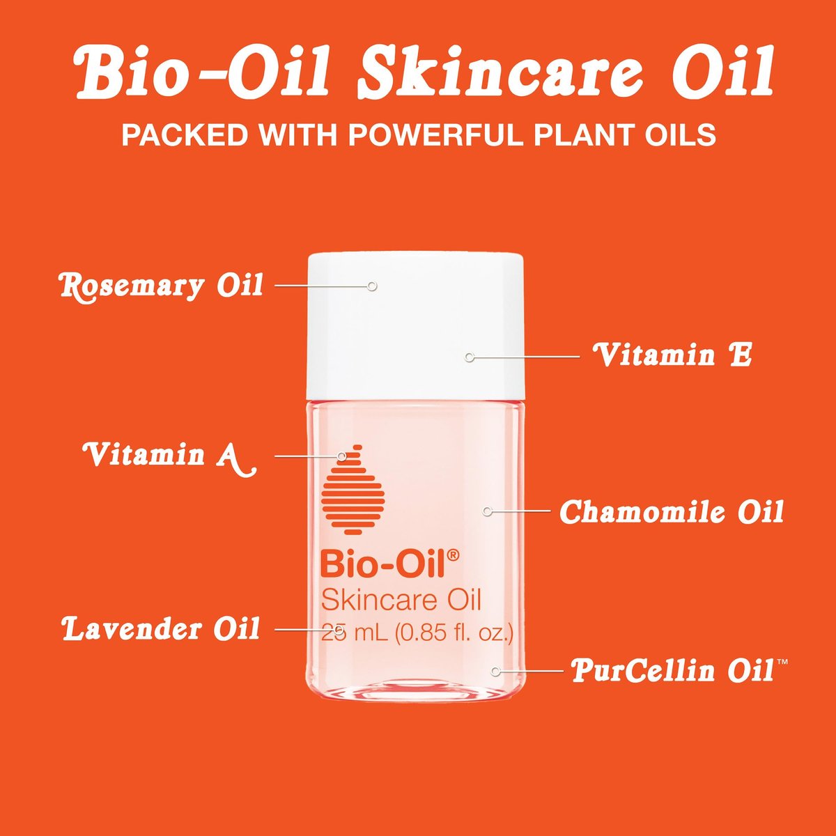 Bio-Oil Skincare Body Oil Serum for Scars and Stretch Marks, Face and Body Moisturizer with Vitamin E & A for Sensitive Dry Skin, Dermatologist Recommended, Travel Size, .85 oz, Pack of 3 - görsel 11
