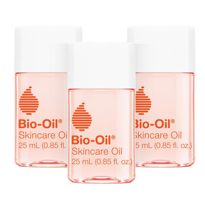 Bio-Oil Skincare Body Oil Serum for Scars and Stretch Marks, Face and Body Moisturizer with Vitamin E & A for Sensitive Dry Skin, Dermatologist Recommended, Travel Size, .85 oz, Pack of 3