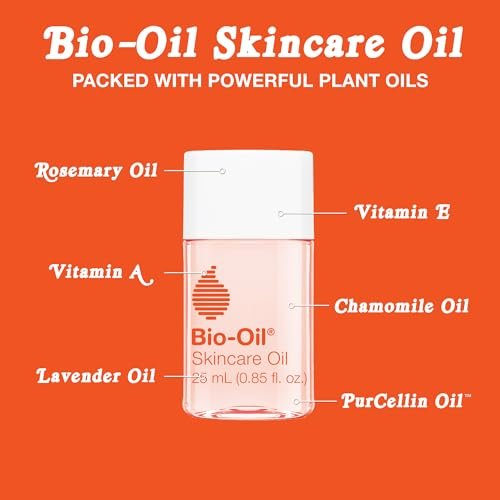 Bio-Oil Skincare Body Oil Serum for Scars and Stretch Marks, Face and Body Moisturizer with Vitamin E & A for Sensitive Dry Skin, Dermatologist Recommended, Travel Size, .85 oz, Pack of 3 - görsel 12