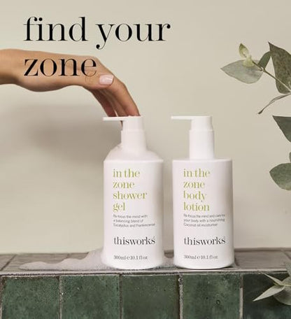 THISWORKS In The Zone Body Lotion 300ml – Hydrating Aromatherapy Body & Hand Lotion with Eucalyptus & Essential Oils, Lightweight Moisturizer for Dry Skin Avelisse