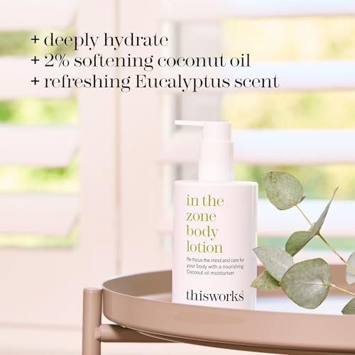 THISWORKS In The Zone Body Lotion 300ml – Hydrating Aromatherapy Body & Hand Lotion with Eucalyptus & Essential Oils, Lightweight Moisturizer for Dry Skin Avelisse