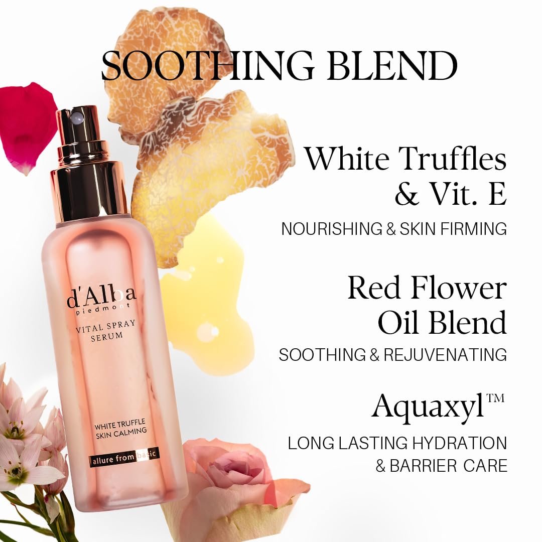 d'alba Piedmont White Truffle Vital Spray Serum - Vegan Calming Hydrating Facial Mist for Sensitive Skin, 3.38 fl oz - görsel 11
