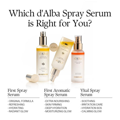 d'alba Piedmont White Truffle Vital Spray Serum - Vegan Calming Hydrating Facial Mist for Sensitive Skin, 3.38 fl oz