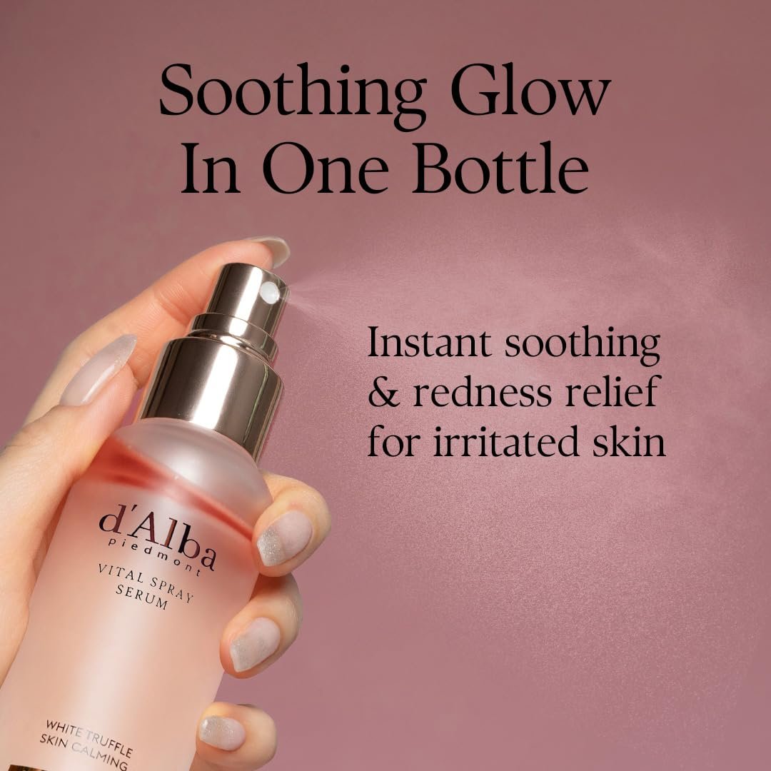 d'alba Piedmont White Truffle Vital Spray Serum - Vegan Calming Hydrating Facial Mist for Sensitive Skin, 3.38 fl oz - görsel 7