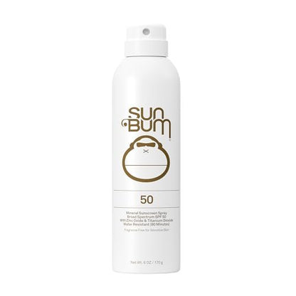 Sun Bum Mineral SPF 50 Sunscreen Body Spray - Water-Resistant Broad Spectrum Moisturizing Sunscreen with Vitamin E - Hawaii 104 Act Compliant - 6 oz