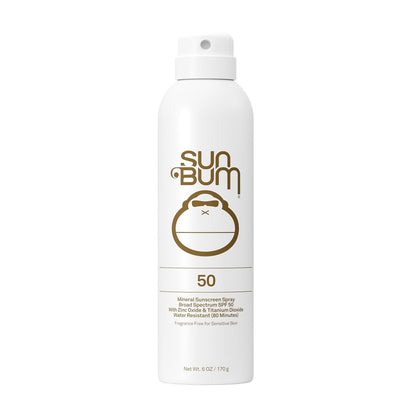 Sun Bum Mineral SPF 50 Sunscreen Body Spray - Water-Resistant Broad Spectrum Moisturizing Sunscreen with Vitamin E - Hawaii 104 Act Compliant - 6 oz