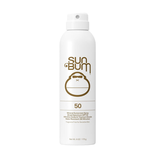Sun Bum Mineral SPF 50 Sunscreen Body Spray - Water-Resistant Broad Spectrum Moisturizing Sunscreen with Vitamin E - Hawaii 104 Act Compliant - 6 oz