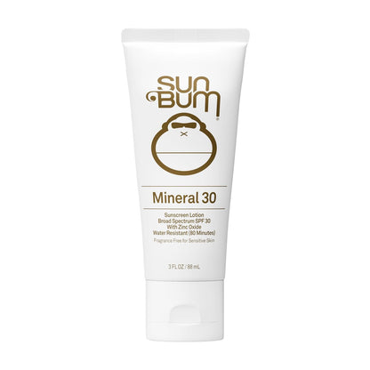 Sun Bum Mineral SPF 30 Sunscreen Body Lotion - Broad Spectrum Moisturizing Sunscreen with Vitamin E - Vegan & Hawaii 104 Act Compliant - Travel Size 3 oz