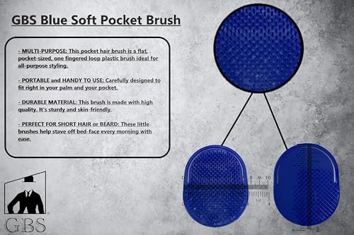 G.B.S Blue Pocket Palm Brush – 20-Pack, Made in USA, for Hair and Pet Grooming - görsel 4