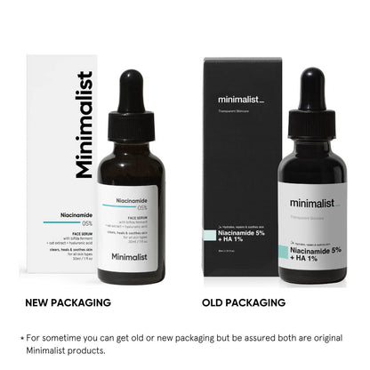 Minimalist 5% Niacinamide Serum with 1% Hyaluronic Acid – Pore Minimizer for Oily Skin, Acne Marks & Blemishes, 1 Fl Oz