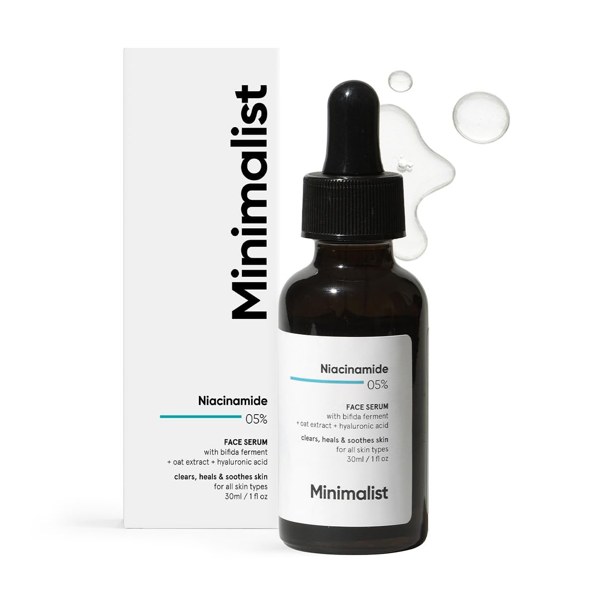 Minimalist 5% Niacinamide Serum with 1% Hyaluronic Acid – Pore Minimizer for Oily Skin, Acne Marks & Blemishes, 1 Fl Oz - görsel 1