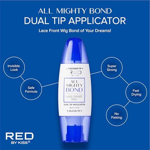 Red by Kiss All Mighty Bond Lace Front Wig Glue – Strong Hold, Water Resistant, Safe for Sensitive Skin (1.1 Fl Oz) Avelisse
