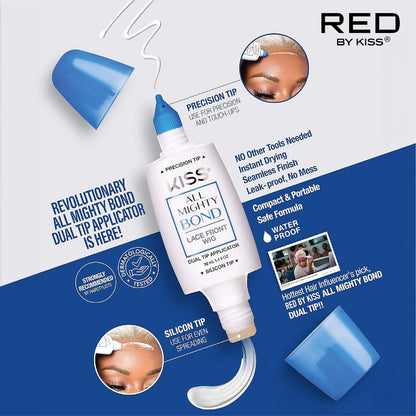 Red by Kiss All Mighty Bond Lace Front Wig Glue – Strong Hold, Water Resistant, Safe for Sensitive Skin (1.1 Fl Oz) Avelisse