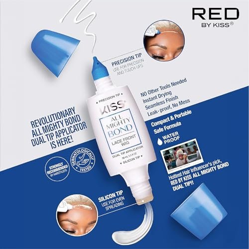 Red by Kiss All Mighty Bond Lace Front Wig Glue – Strong Hold, Water Resistant, Safe for Sensitive Skin (1.1 Fl Oz) Avelisse