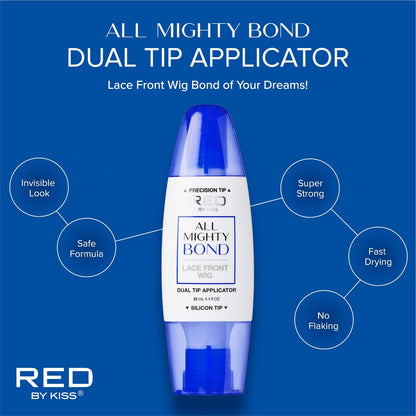 Red by Kiss All Mighty Bond Lace Front Wig Glue – Strong Hold, Water Resistant, Safe for Sensitive Skin (1.1 Fl Oz) Avelisse