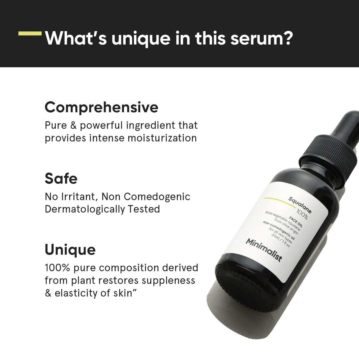 Minimalist Squalane 100% Plant Derived Face Oil – Deep Hydration, Reduces Fine Lines, Restores Skin Elasticity (1 Fl Oz / 30 ml) - görsel 5