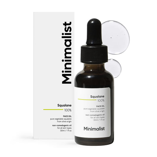 Minimalist Squalane 100% Plant Derived Face Oil – Deep Hydration, Reduces Fine Lines, Restores Skin Elasticity (1 Fl Oz / 30 ml)