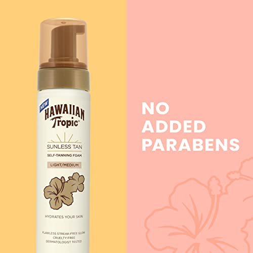 Hawaiian Tropic Sunless Tan Light/Medium Self-Tanning Foam - 6.7 oz Natural-Looking Sunless Tanner Avelisse