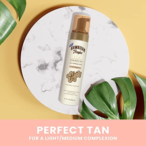 Hawaiian Tropic Sunless Tan Light/Medium Self-Tanning Foam - 6.7 oz Natural-Looking Sunless Tanner Avelisse