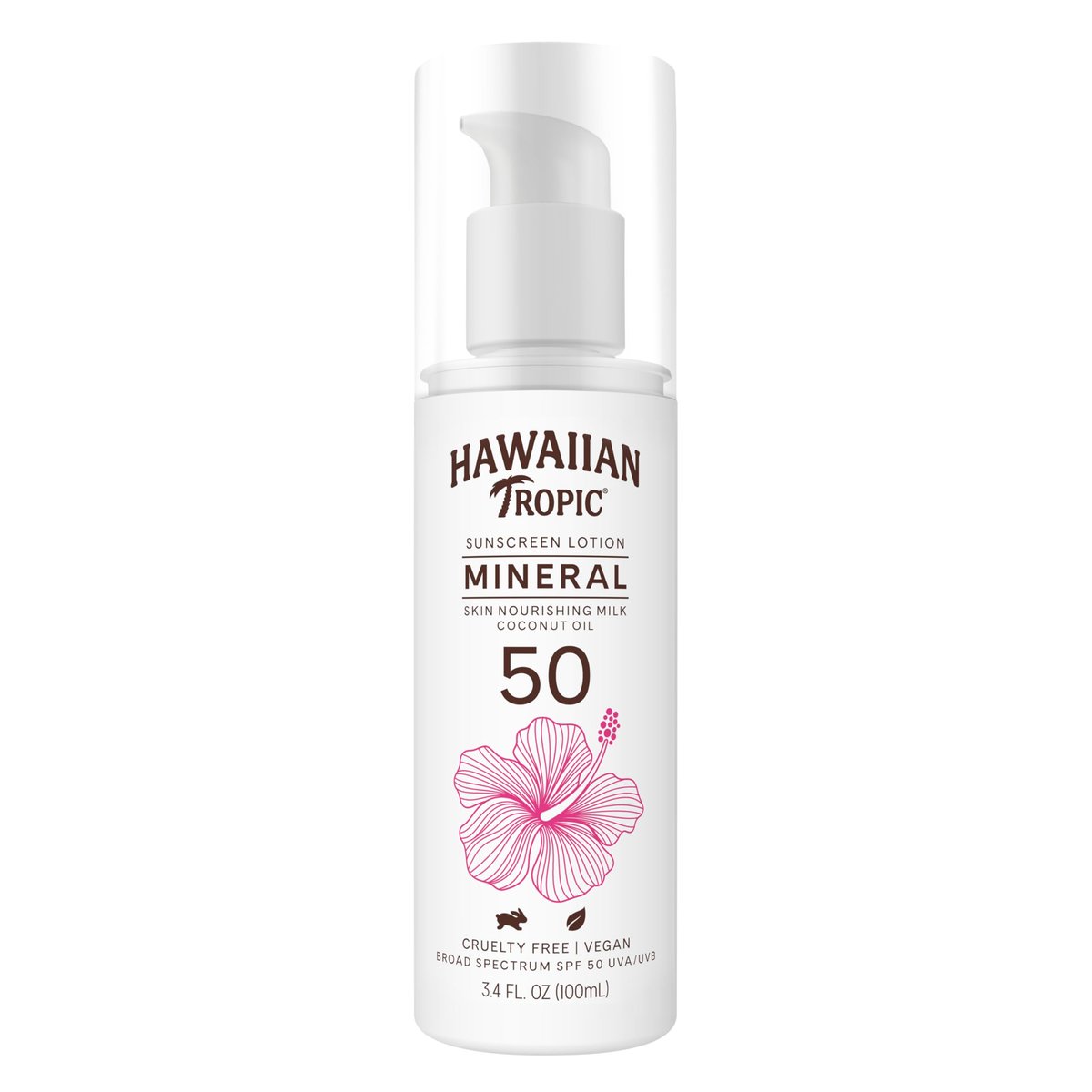Hawaiian Tropic Skin Nourishing Milk Mineral Sunscreen Lotion SPF 50, Travel Size 3.4 Fl Oz | Zinc Oxide Sunblock, Oxybenzone Free - görsel 1