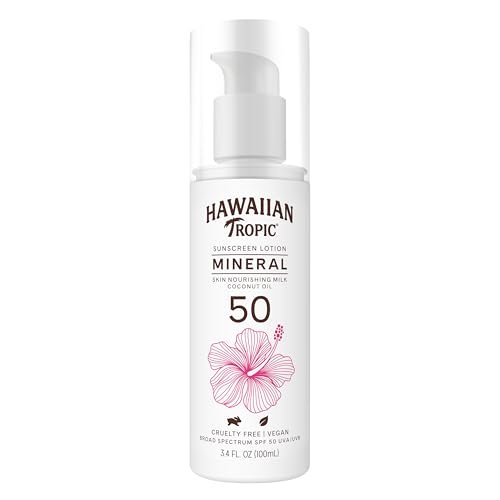 Hawaiian Tropic Skin Nourishing Milk Mineral Sunscreen Lotion SPF 50, Travel Size 3.4 Fl Oz | Zinc Oxide Sunblock, Oxybenzone Free - görsel 2