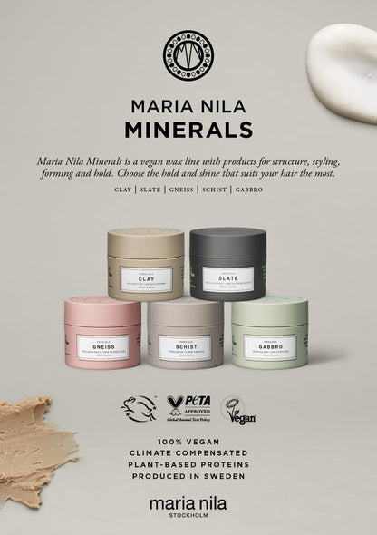 Maria Nila Minerals Clay - Defining Wax with Matte Texture, 3.4 Fl Oz, Hold 3/5, 100% Vegan & Sulfate/Paraben Free