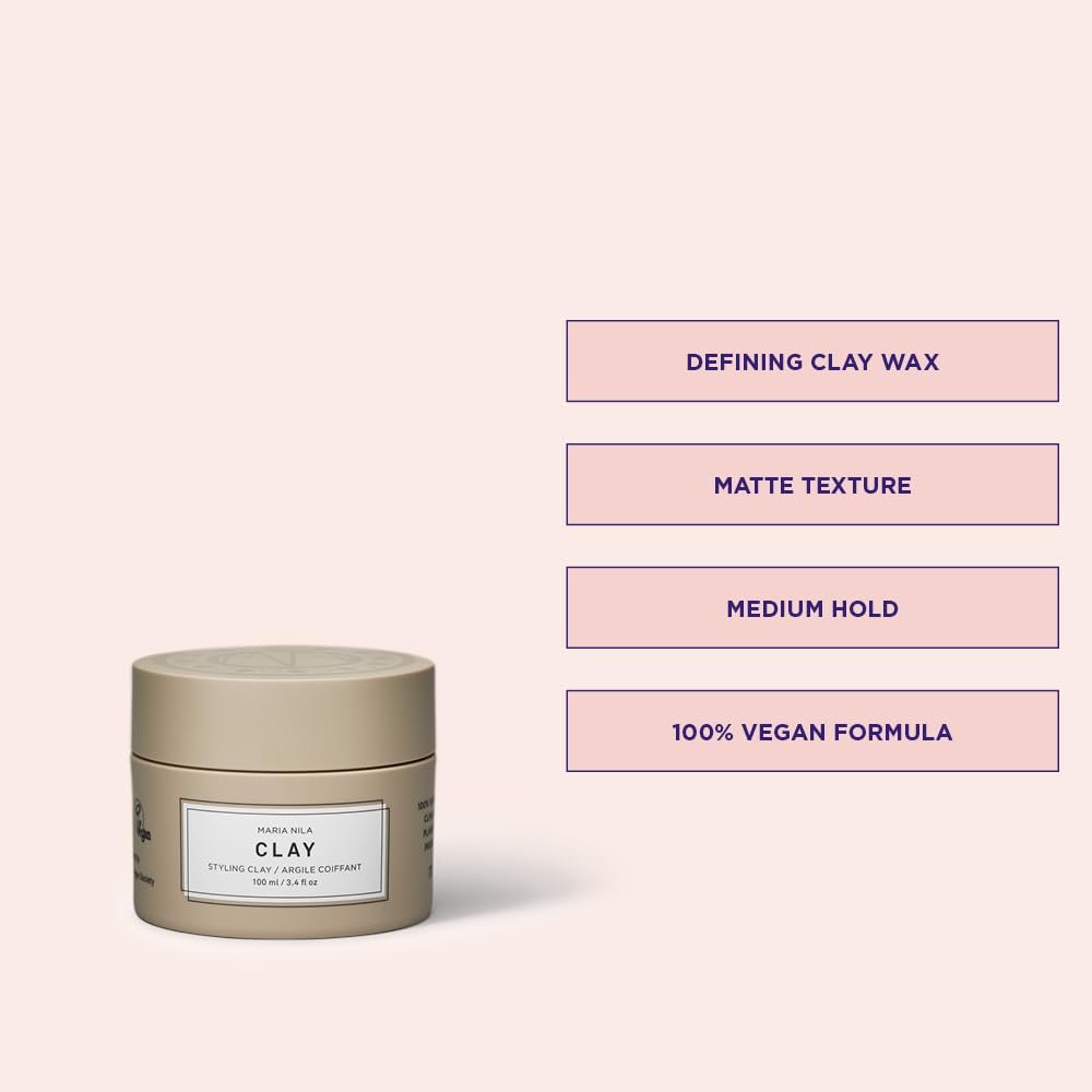Maria Nila Minerals Clay - Defining Wax with Matte Texture, 3.4 Fl Oz, Hold 3/5, 100% Vegan & Sulfate/Paraben Free - görsel 3