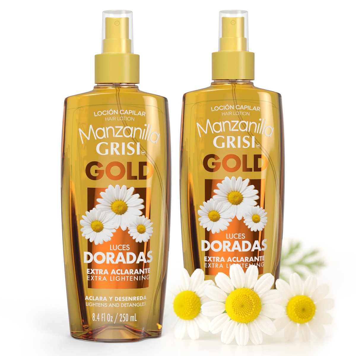 Grisi Manzanilla Hair Lotion Gold – Chamomile Hair Lightening Spray for Natural Golden Highlights, Leave-In Detangler for Soft Shiny Hair, 8.4 Fl Oz (Pack of 2) - görsel 2