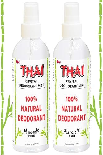 2-Pack Thai Crystal Deodorant Mist Spray (8 oz) – Unscented Mineral Salt Deodorizer for Men, Women & Athletes – Aluminum-Free, Travel-Friendly Avelisse