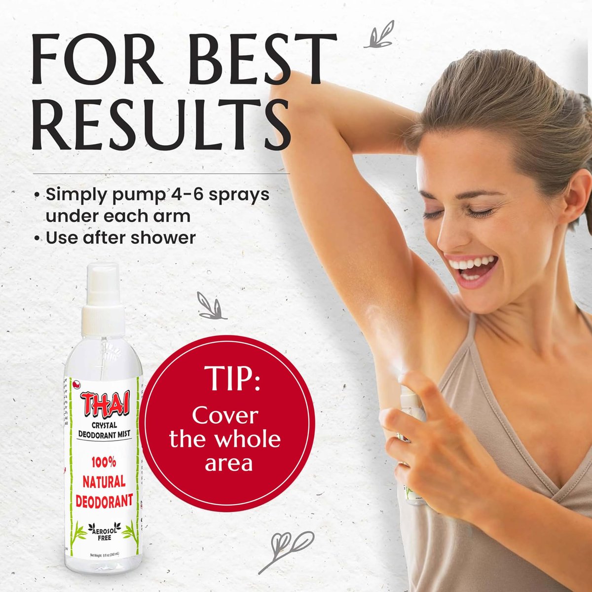 2-Pack Thai Crystal Deodorant Mist Spray (8 oz) – Unscented Mineral Salt Deodorizer for Men, Women & Athletes – Aluminum-Free, Travel-Friendly Avelisse