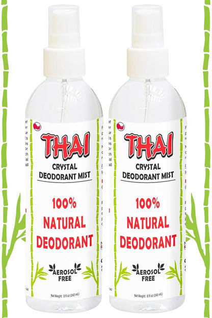 2-Pack Thai Crystal Deodorant Mist Spray (8 oz) – Unscented Mineral Salt Deodorizer for Men, Women & Athletes – Aluminum-Free, Travel-Friendly Avelisse