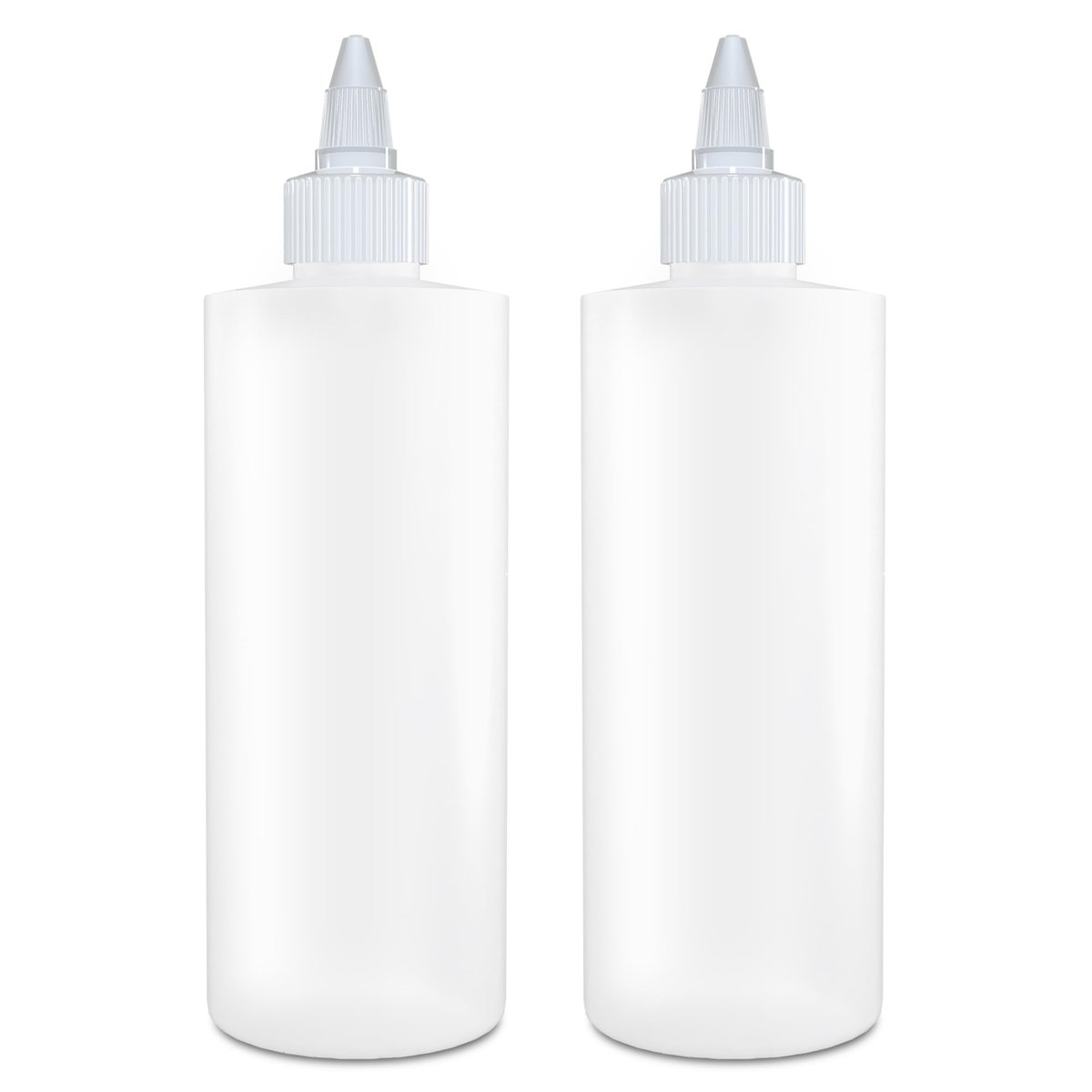 BRIGHTFROM Twist Top Applicator Bottles - 8 OZ Empty Squeeze Bottles with Open/Close Nozzle for Hair Coloring & Multi-Purpose Use (Pack of 2) - görsel 1