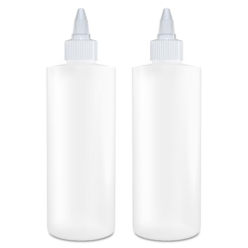 BRIGHTFROM Twist Top Applicator Bottles - 8 OZ Empty Squeeze Bottles with Open/Close Nozzle for Hair Coloring & Multi-Purpose Use (Pack of 2) - görsel 2