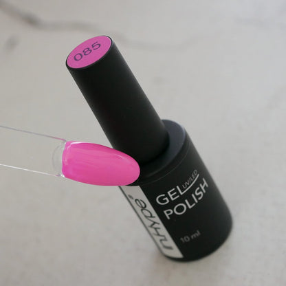 IN.HYPE Gel Polish Highly Pigmented Neon Hot Barbie Pink #85 - HEMA-Free, Soak Off UV/LED, Long-Lasting Professional Nail Color (0.6 Fl Oz)