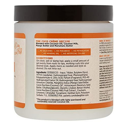 Carol’s Daughter Coco Creme Curl Shaping Cream Gel – 16 oz with Coconut Oil & Coconut Milk for Curly Hair, Silicone & Paraben Free Avelisse