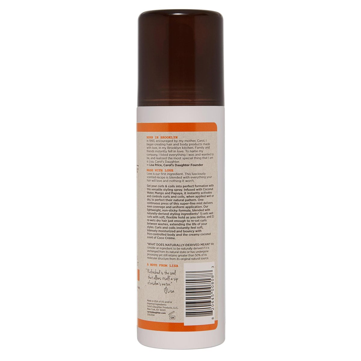 Carol's Daughter Coco Creme Curl Perfecting Water Coconut Mist - Silicone & Paraben Free Curl Refresher Spray for Curly to Coily Hair, 8.4 Fl Oz - görsel 3