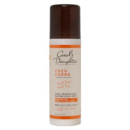 Carol's Daughter Coco Creme Curl Perfecting Water Coconut Mist - Silicone & Paraben Free Curl Refresher Spray for Curly to Coily Hair, 8.4 Fl Oz