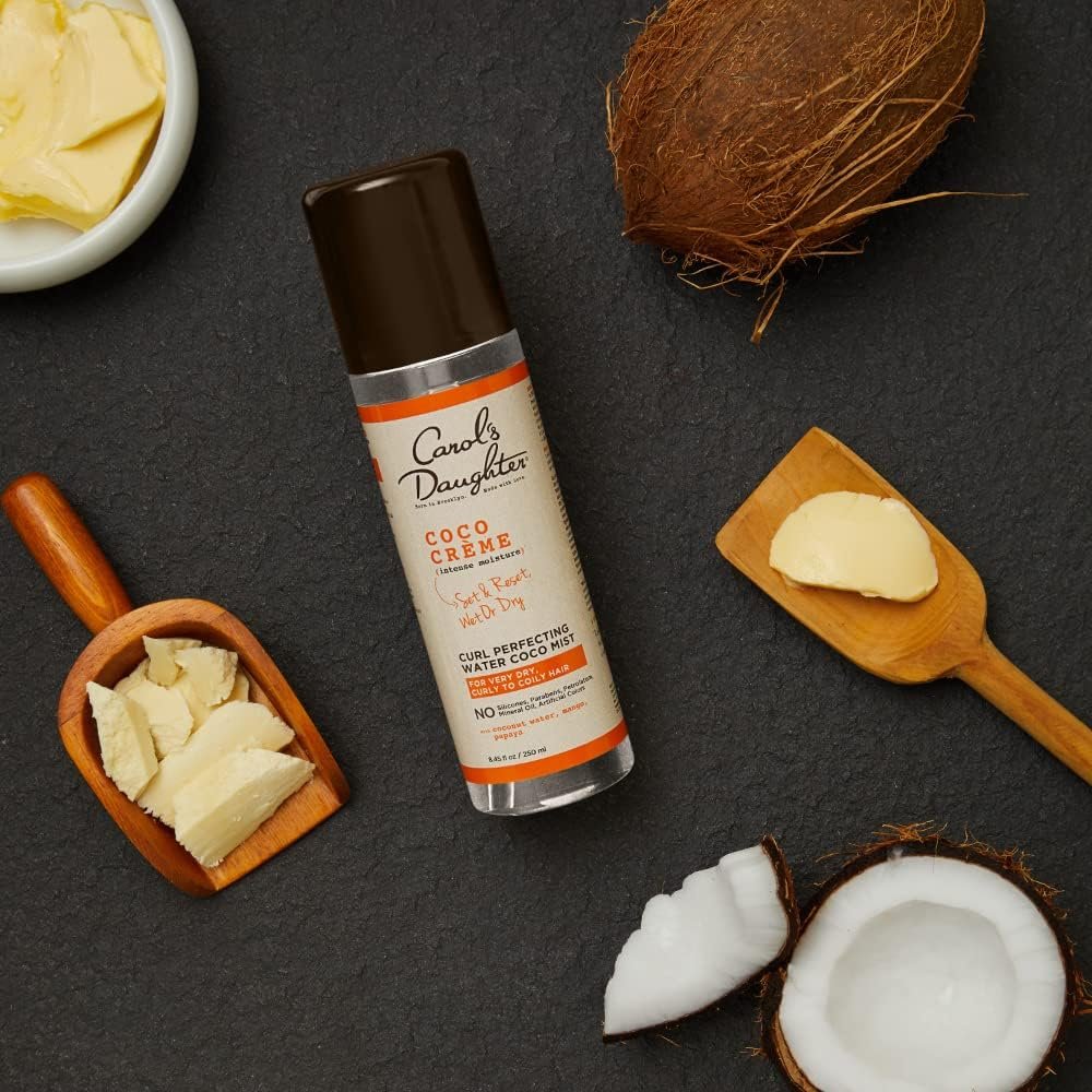 Carol's Daughter Coco Creme Curl Perfecting Water Coconut Mist - Silicone & Paraben Free Curl Refresher Spray for Curly to Coily Hair, 8.4 Fl Oz - görsel 5