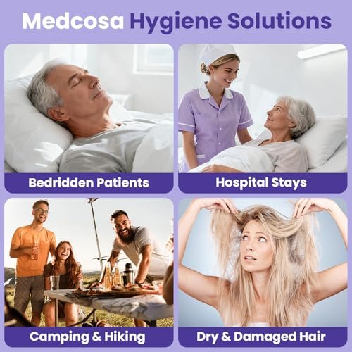 Medcosa No Rinse Shampoo Caps for Bedridden Patients – 5-Pack with Aloe, Vitamin E & Chamomile - görsel 11