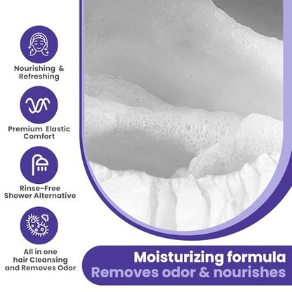 Medcosa No Rinse Shampoo Caps for Bedridden Patients – 5-Pack with Aloe, Vitamin E & Chamomile