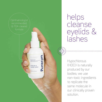 Puracyn Eyelid and Lash Care – Natural Medical-Grade Spray for Styes, Blepharitis & Irritation Relief, 3 oz Avelisse