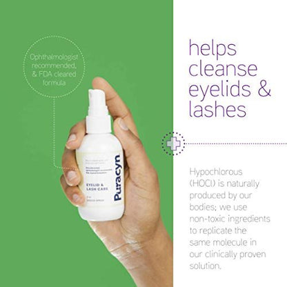 Puracyn Eyelid and Lash Care – Natural Medical-Grade Spray for Styes, Blepharitis & Irritation Relief, 3 oz Avelisse