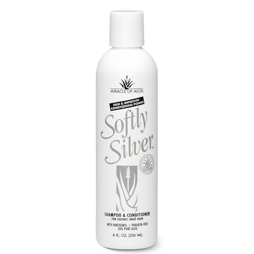 Softly Silver Shampoo Improved Conditioning Formula for Gray Hair - 2 in 1 Purple Restorative Hair Wash for Mature Hair with Panthenol and 20% Pure UltraAloe (8 Fl Oz) Avelisse