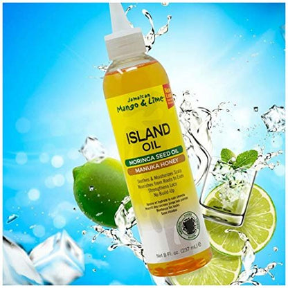 Jamaican Mango & Lime Island Oil Scalp Oil - 8 oz (Pack of 2) for Healthy Hair Growth Avelisse
