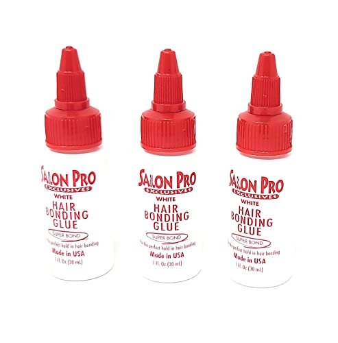 Salon Pro White Hair Bonding Glue Super Bond 1 Oz (Pack of 3) - Professional Latex Adhesive for Hair Extensions - görsel 2