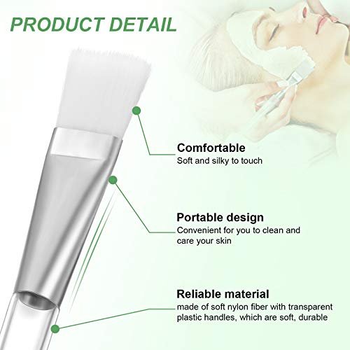 16-Piece Facial Mask Brush Set – Soft Nylon Applicator with Clear Handle for Skin Care & Body Butter (White) - görsel 8