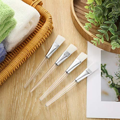 16-Piece Facial Mask Brush Set – Soft Nylon Applicator with Clear Handle for Skin Care & Body Butter (White)