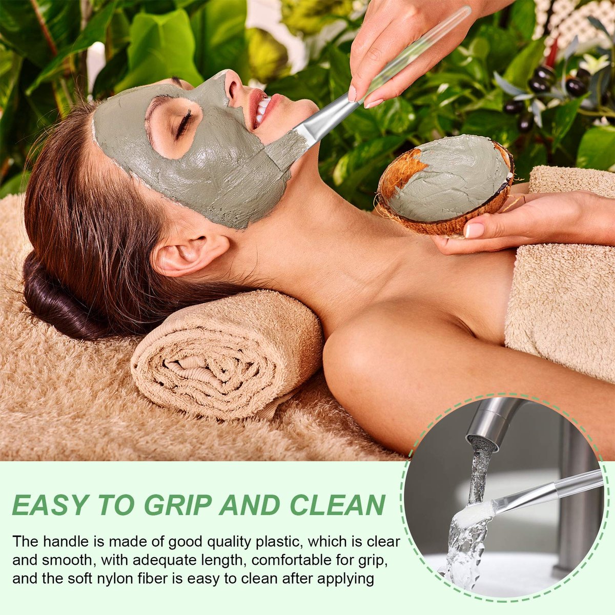 16-Piece Facial Mask Brush Set – Soft Nylon Applicator with Clear Handle for Skin Care & Body Butter (White) - görsel 5